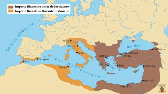 mapa del imperio bizantino